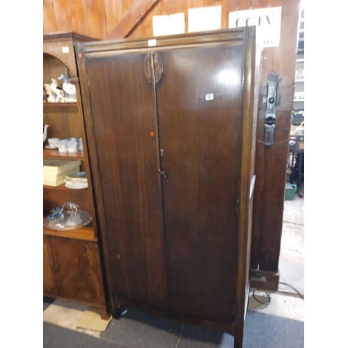 260 - OAK FITTED WARDROBE & OAK DRESSING TABLE