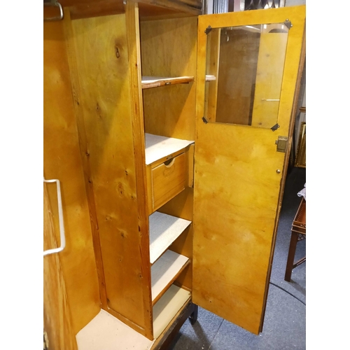 260 - OAK FITTED WARDROBE & OAK DRESSING TABLE