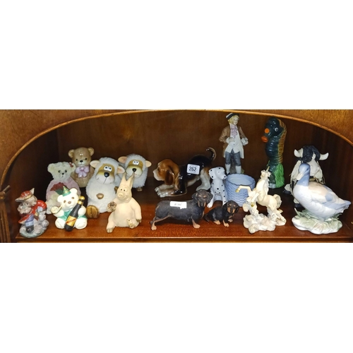 262 - SHELF OF ANIMAL FIGURES