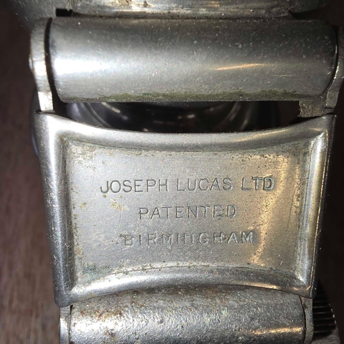 3 - ST JOSEPH LUCAS LIMITED WHITE METAL CARBIDE LAMP, LENSE DETACHED BUT PRESENT