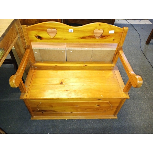 320 - SMALL PINE CHILD'S STORAGE BENCH