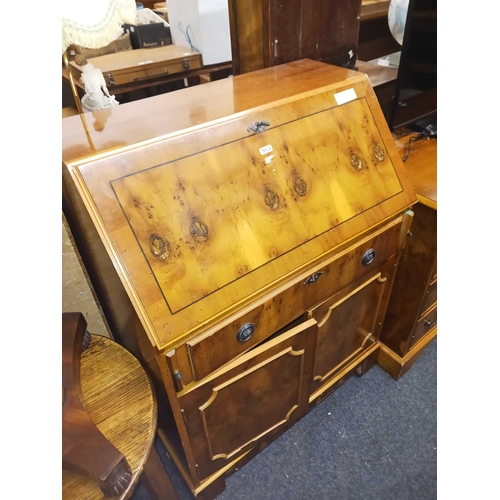 353 - REPRODUCTION HI-FI CABINET WITH IMITATION DRAWERS & REPRODUCTION BUREAU