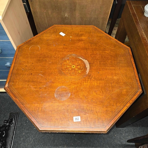 362 - INLAID MAHOGANY OCTAGON OCCASIONAL TABLE A./F