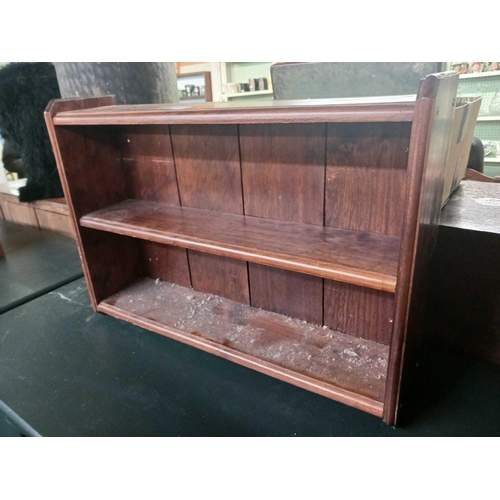 394 - OAK BOOKSHELF & OAK BOOKCASE