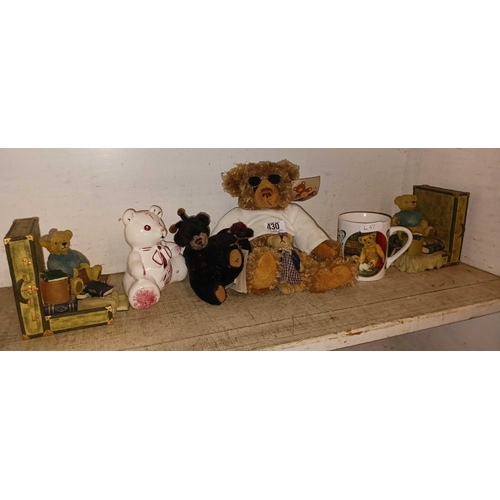 430 - SHELF OF NOVELTY BEARS ETC