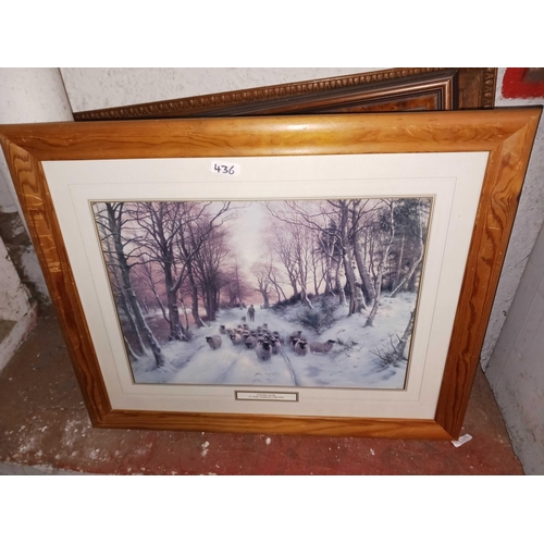 436 - 3 F/G PRINTS & 2 FRAMED PICTURE