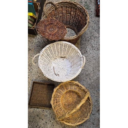 51 - WICKER BASKETS (3) 1 A/F & A TRAY