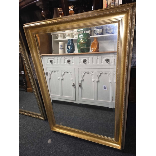 602 - GILT FRAMED BEVELLED EDGE MIRROR 42'' X 30''