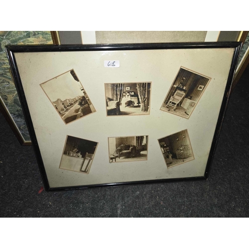 618 - F/G PRINT OF A FOREST WITH HUT, OAK F/G VINTAGE PHOTO OF MAN & WOMAN, F/G PICTURE OF DARTMOOR NATION... 