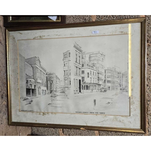 71 - SMALL QTY OF PICTURES & PENCIL DRAWINGS OF BUILDINGS