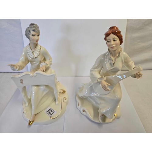 923 - 2 ROYAL DOULTON FIGURES, MUSICALE & SERENADE, BOTH WITH DAMAGE TO FINGERS