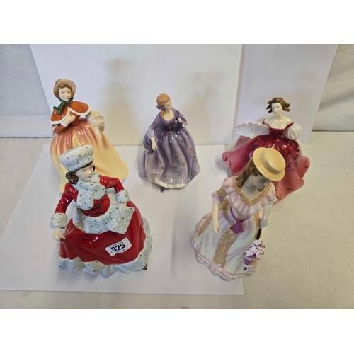 925 - 5 ROYAL DOULTON FIGURINES, FIRST WALTZ, AUTUMN, PRETTY LADIES, NICOLA & PRETTY LADIES