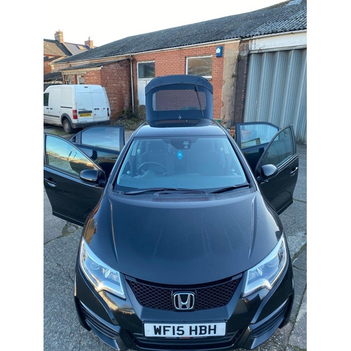 1 - HONDA CIVIC I-VTEC S, 1.8, PETROL, MILEAGE :18,287,  REG: WF15 HBH, 5 DOOR, BLACK, MOT 16.01.2026, N... 