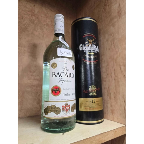 1040 - BOTTLE OF GLENFIDDICH WHISKY & A BOTTLE OF BACARDI