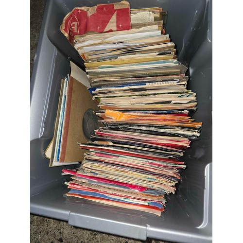 107 - CARTON OF 100 PLUS 45 RPM SINGLES, 50'S, 60'S 70'S & 80'S