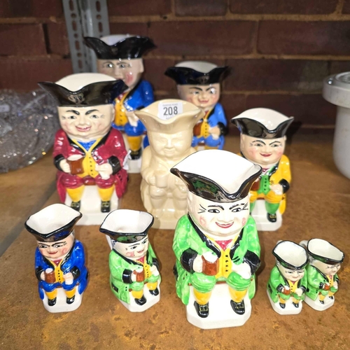 208 - SMALL QTY OF MISC CHARACTER JUGS