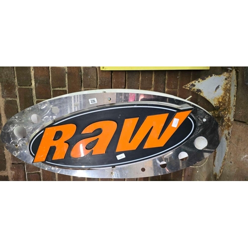 226 - LARGE ELECTRIC DOUBLE SIDED ADVERTISING SIGN 'RAW'