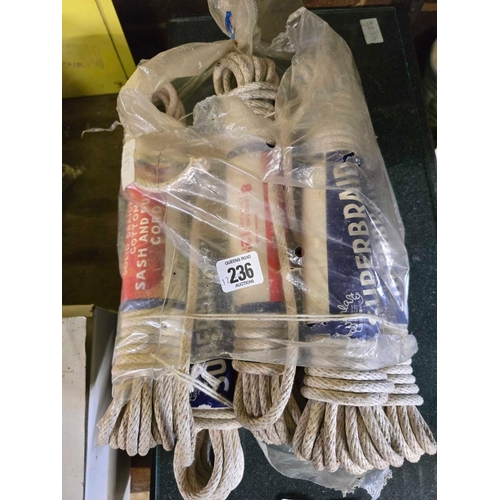 236 - BUNDLE OF 6 COTTON SASH & PULLEY CORDS