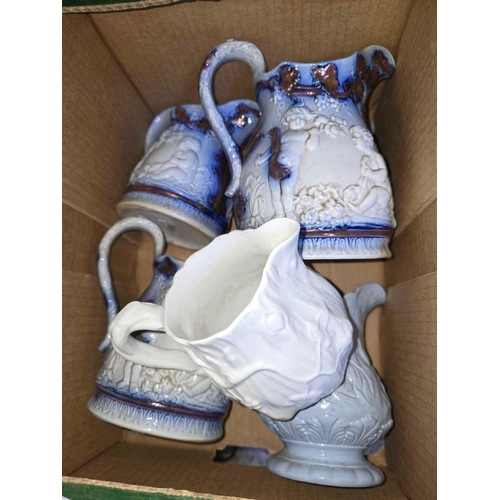 253 - CARTON WITH GRADUATED JUG SET WITH CHERUB DECORATION