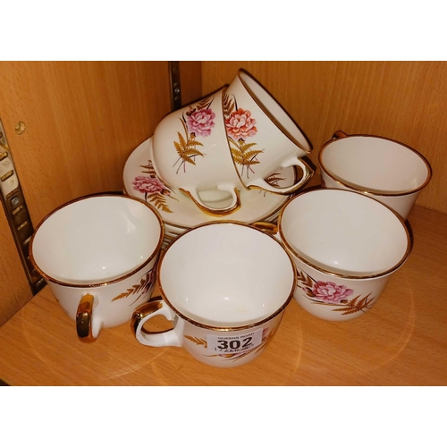 302 - AYNSLEY CUPS & SAUCERS