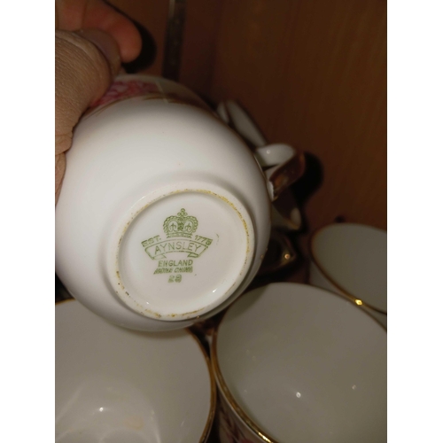 302 - AYNSLEY CUPS & SAUCERS