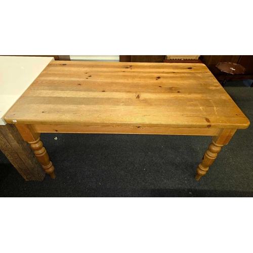 332 - PINE FARMHOUSE TABLE 3ft WIDE X 5ft ACROSS X 30'' HIGH