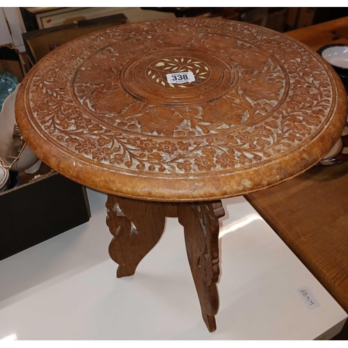 338 - SMALL CARVED OCCASIONAL TABLE