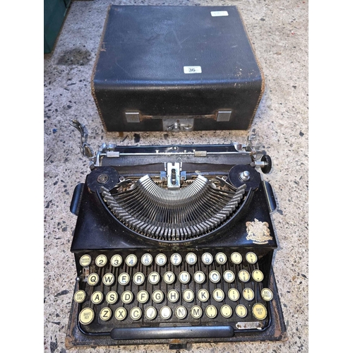 36 - VINTAGE IMPERIAL PORTABLE TYPEWRITER WITH CASE