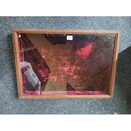 366 - DISPLAY CASE BY 24'' X 17'' X 3.5'', NO KEY