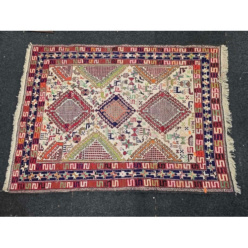 371 - 2 PATTERNED RUGS, 1 - 3ft 8'' X 2ft 2'' & 1 -  4ft 6'' X 3ft 4''