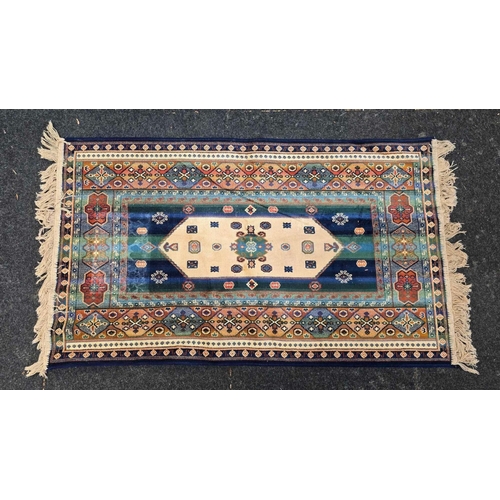 371 - 2 PATTERNED RUGS, 1 - 3ft 8'' X 2ft 2'' & 1 -  4ft 6'' X 3ft 4''