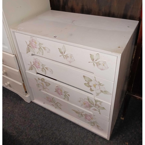 402 - WHITE PAINTED CHEST OF 4 DRAWERS