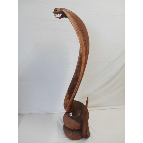 405 - WOODEN COBRA, 38'' TALL X 16'' ACROSS