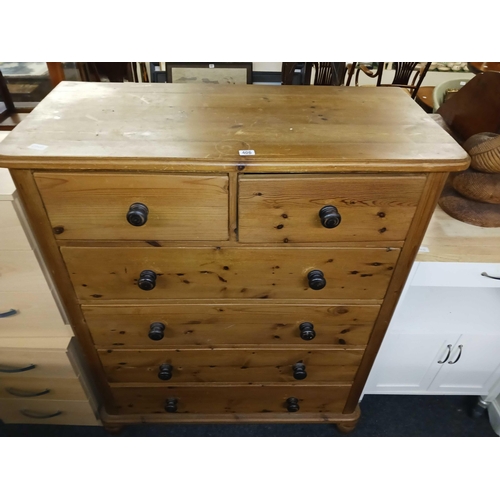 406 - PINE CHEST OF 6 DRAWERS