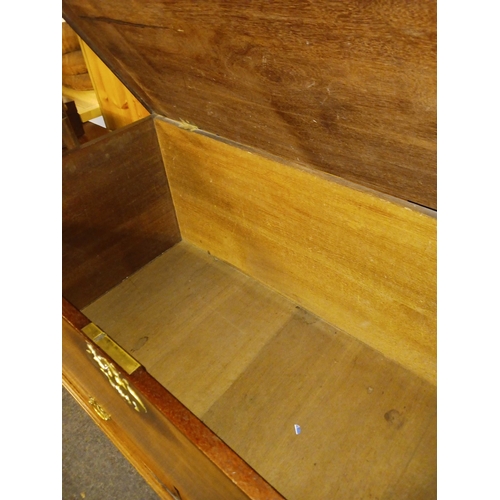 413 - MAHOGANY BLANKET BOX ON STAND WITH 2 DRAWERS