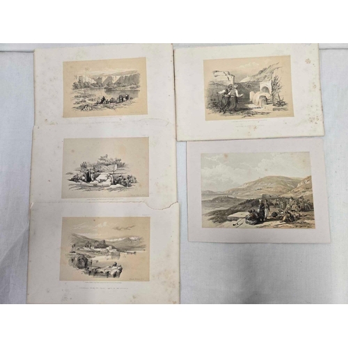 510 - A COLLECTION OF 14 ANTIQUE COLOURED LITHOGRAPHS  BY DAVID ROBERTS  PUBLISHED AUGUST 1855.  WITH A TY... 