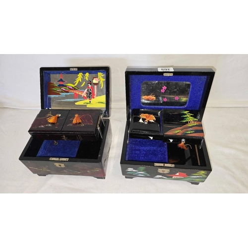 691 - 2 ORIENTAL MUSICAL JEWELLERY BOXES