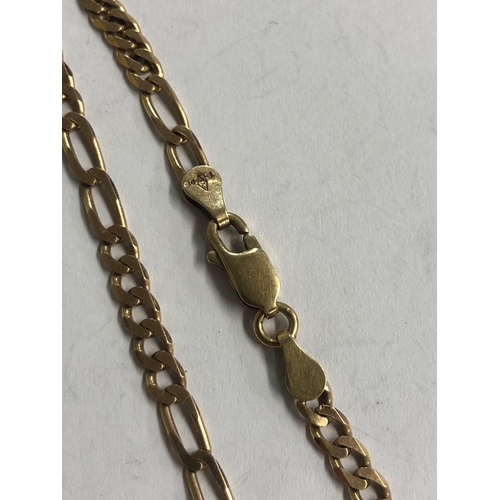 744 - A 9ct GOLD FLAT LINK BRACELET, 4.3g