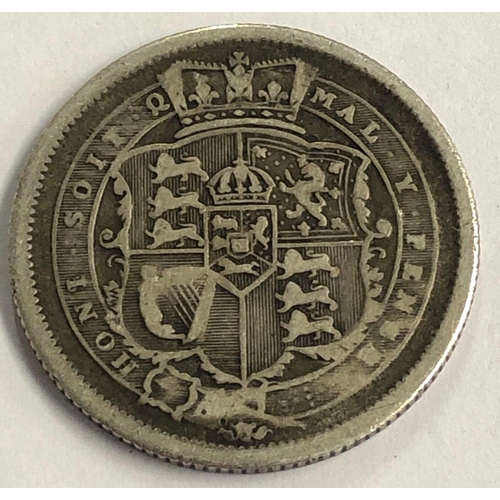 825 - A GEORGE III SILVER SHILLING 1817