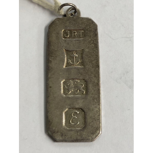 829 - A B'HAM SILVER INGOT