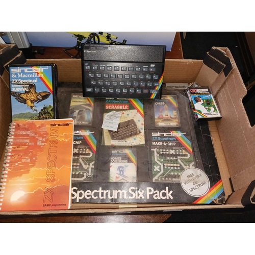 967 - CARTON WITH A SINCLAIR ZX SPECTRUM KEYBOARD & GAMES