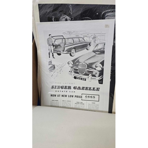 968 - CARTON WITH QTY OF VINTAGE BRITISH CAR MANUFACTURERS ADVERTISING LEAFLETS