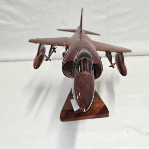 1154 - WOODEN MODEL OF A HARRIER JET