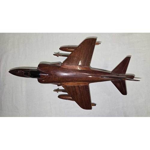 1154 - WOODEN MODEL OF A HARRIER JET