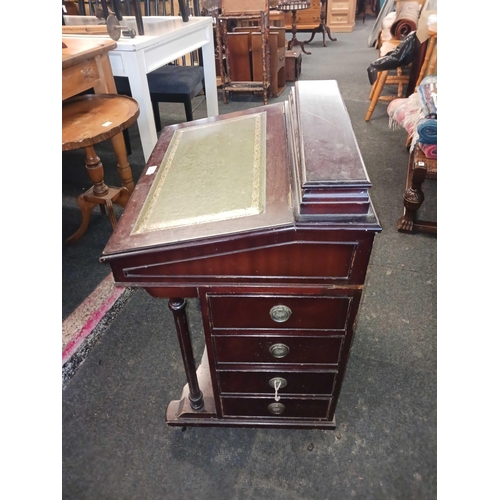 1189 - MODERN REPRODUCTION DAVENPORT WITH 4 DRAWERS