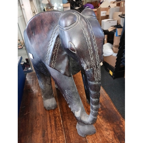 1192 - LARGE CARVED WOODEN ELEPHANT