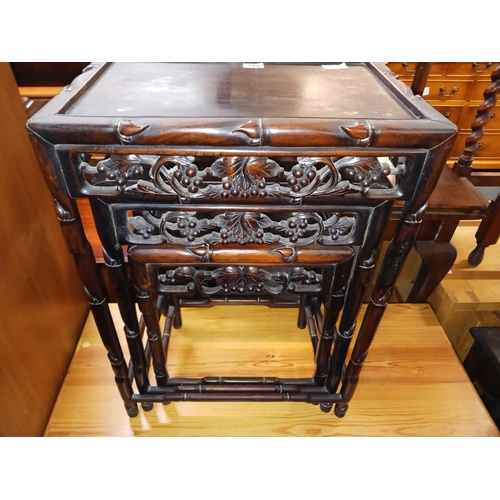 445 - NEST OF 3 ANTIQUE CHINESE TABLES