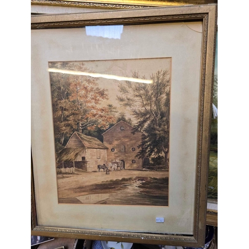 83 - CARTON OF MISC GILT FRAMED WATERCOLOURS, OIL ON BOARDS & OTHER PICTURES