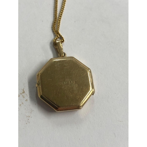 850 - ANTIQUE 9ct BACK & FRONT LOCKET ON CHAIN