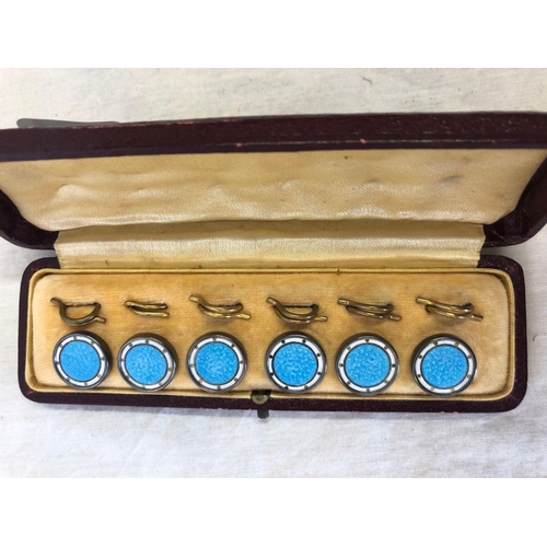 884 - TWO SETS OF SIX BOXED ANTIQUE BUTTONS